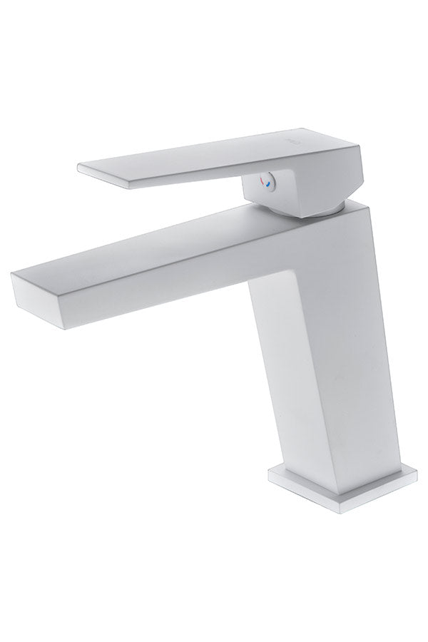 Matte White Single Lever Sink Faucet Modern Design, mixer detail