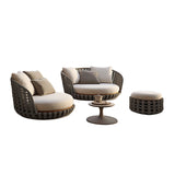 Rattan Round Modern Outdoor Sofa Set