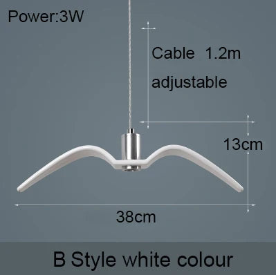 Nordic Seagull Led Birds Chandelier Ceiling Pendant Lamp