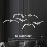 Nordic Seagull Led Birds Chandelier Ceiling Pendant Lamp