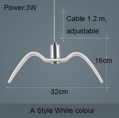 Nordic Seagull Led Birds Chandelier Ceiling Pendant Lamp