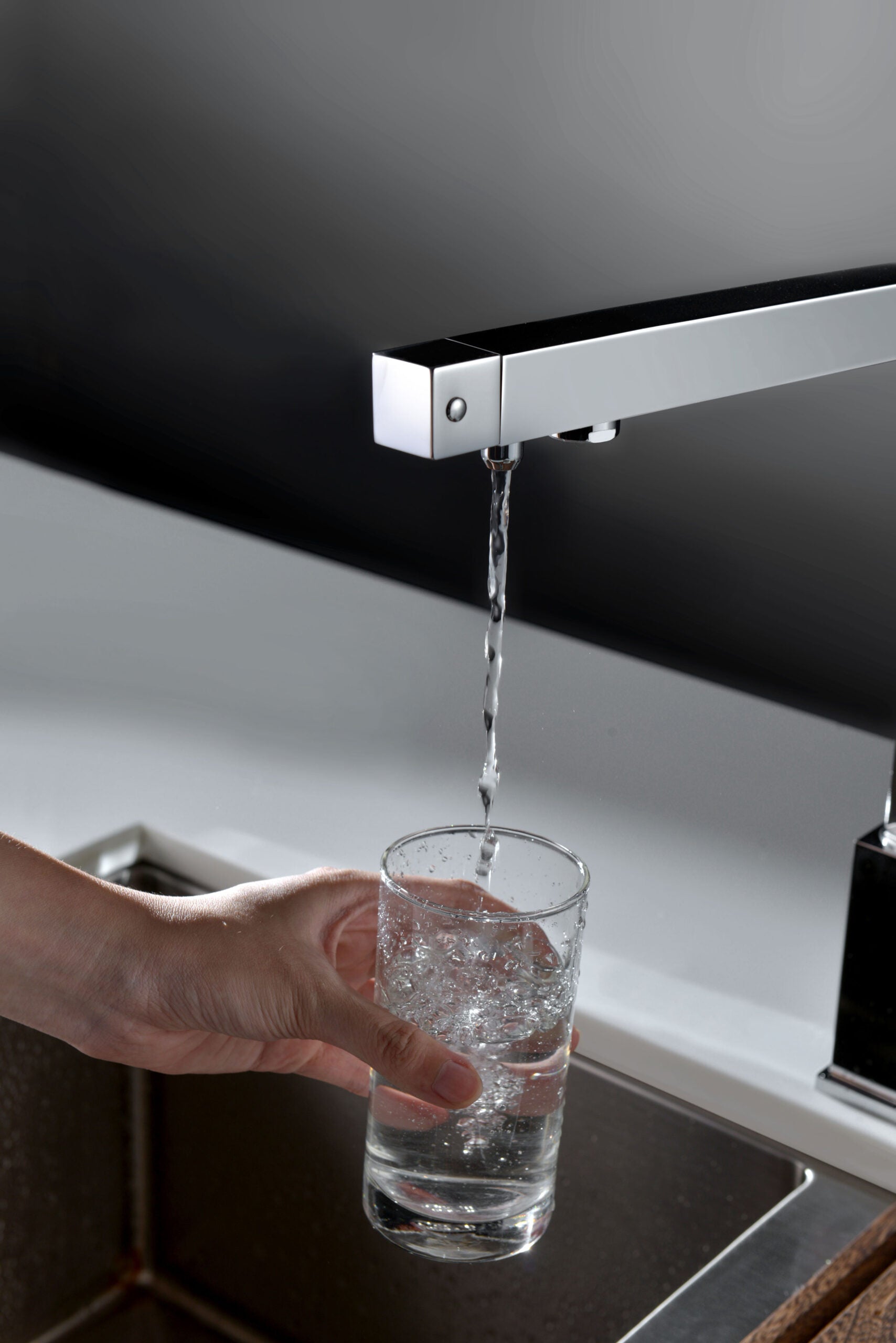 Capri Chrome Kitchen Faucet with Osmosis System, view 3
