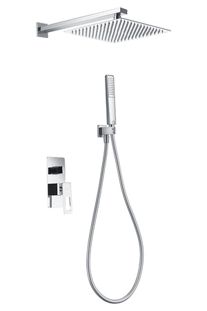 Chrome Single Handle Recessed Shower Set Sweden Series, view 2