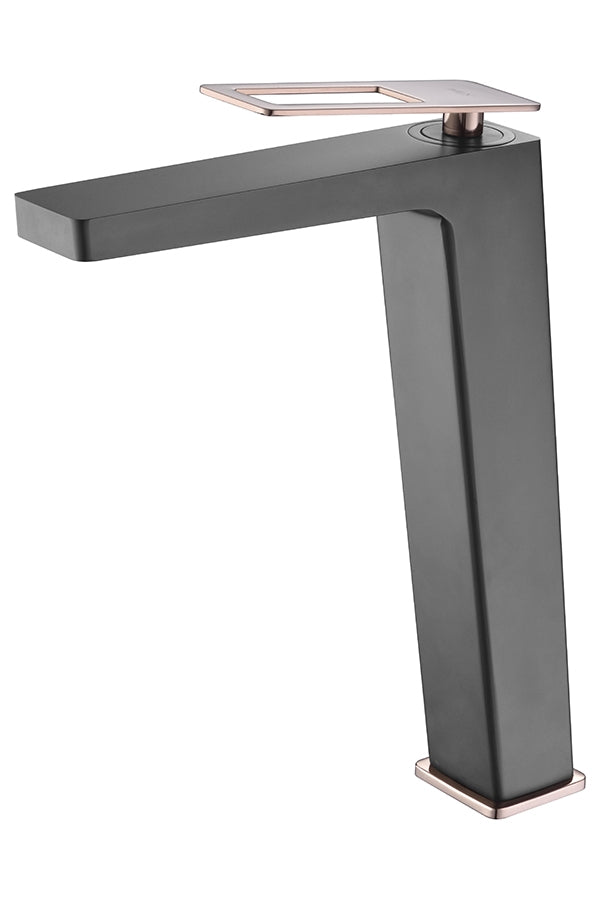 Black Rose Gold Tall Sink Mixer Faucet Modern Design, view 2