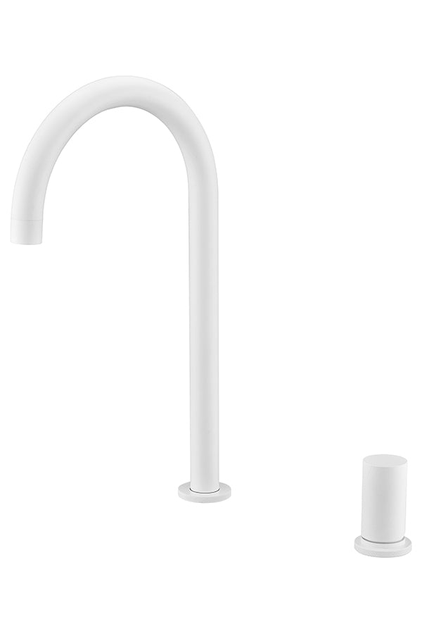 Matte White Modern Kitchen Faucet, view 2