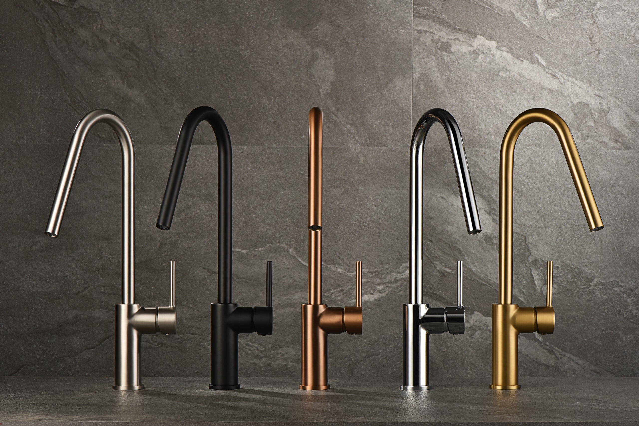 Kenya Brushed Gold Kitchen Faucet Contemporary Design, view 4