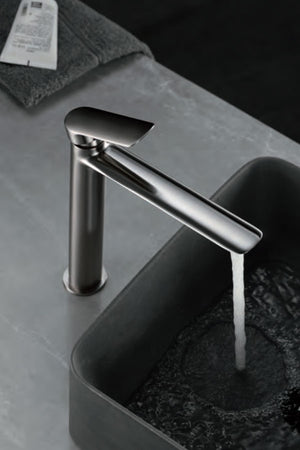 Ural Tall Basin Mixer Brushed Nickel Ural Series, view 2