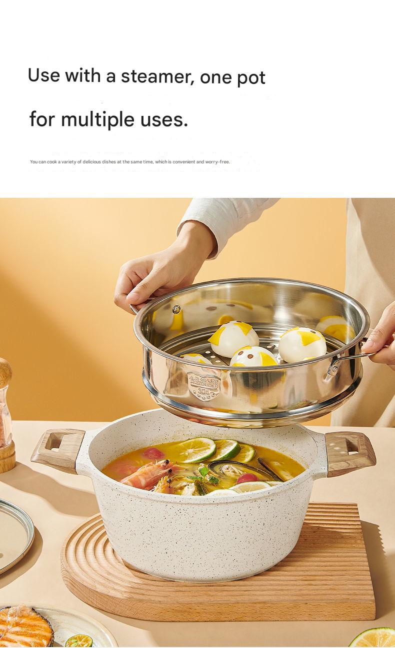 4 Piece Non Stick Cookware Frying Pan Soup Pot Set