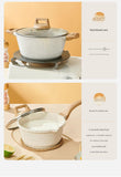 4 Piece Non Stick Cookware Frying Pan Soup Pot Set