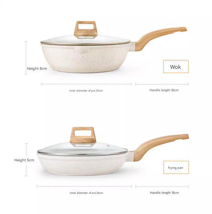 4 Piece Non Stick Cookware Frying Pan Soup Pot Set