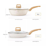 4 Piece Non Stick Cookware Frying Pan Soup Pot Set