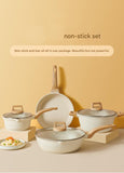 4 Piece Non Stick Cookware Frying Pan Soup Pot Set