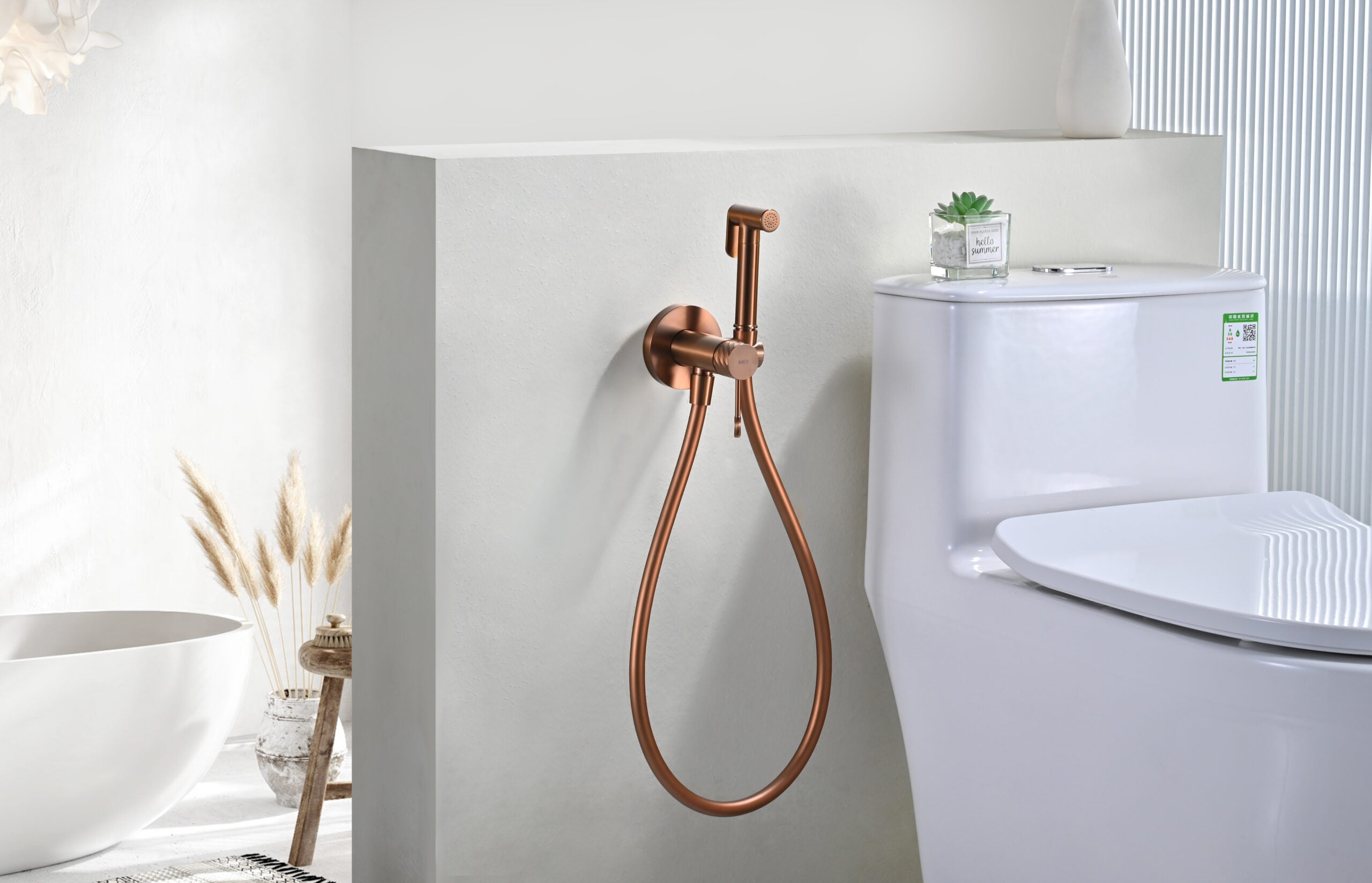 Bless Brushed Rose Gold Concealed Bidet Mixer, view 2
