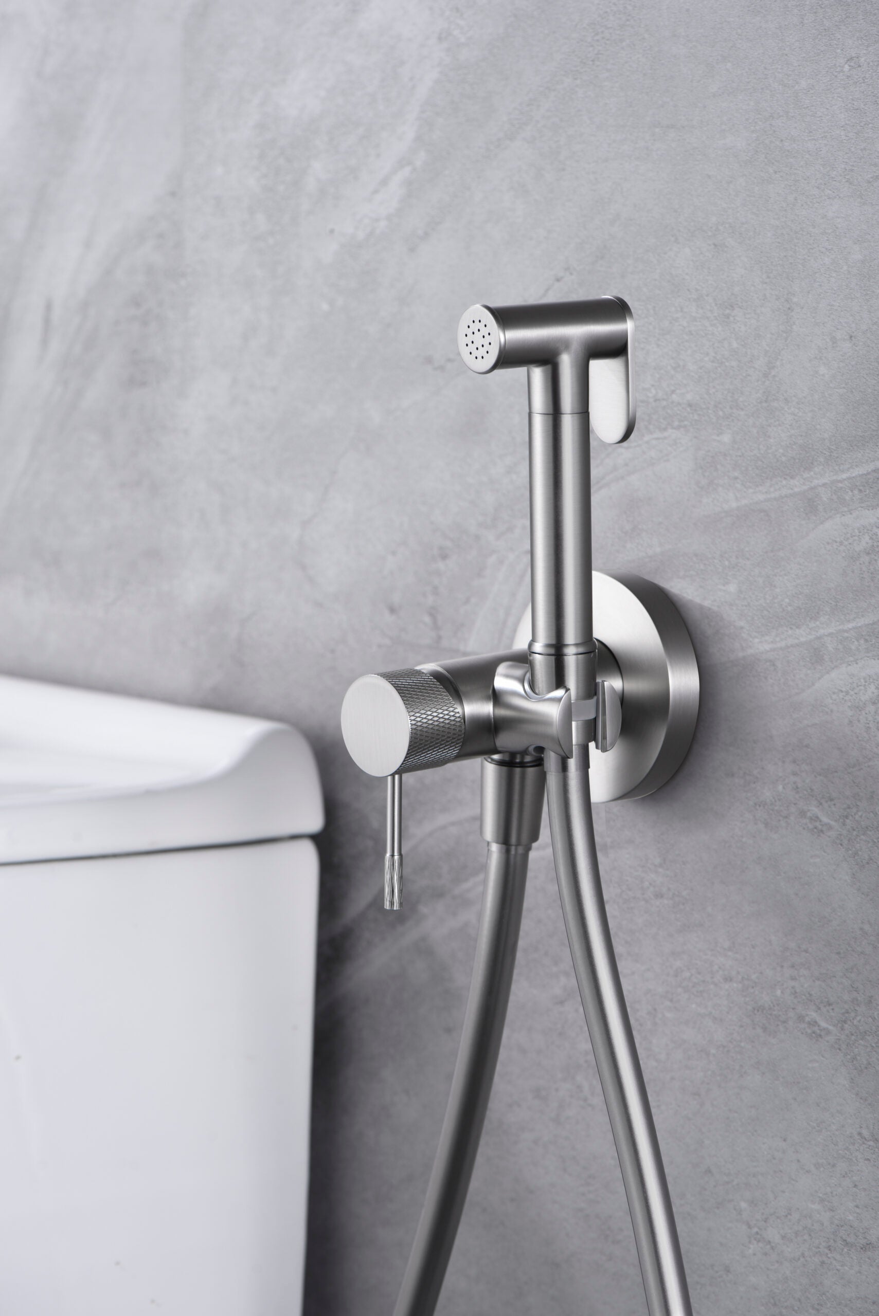 Brushed Nickel Built-in Bidet Faucet Modern Design, view 2