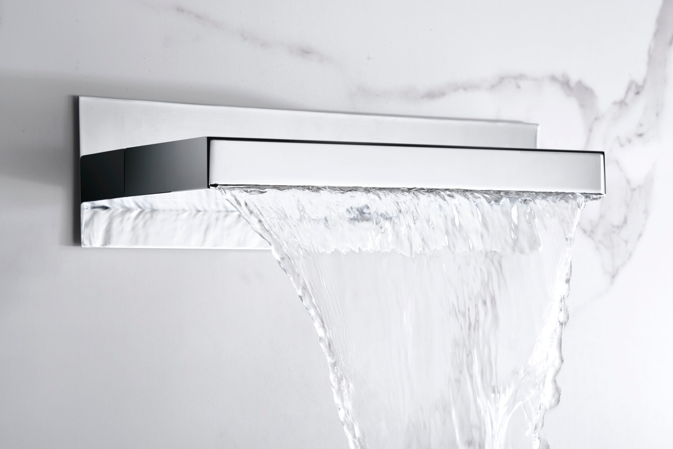 Chrome Waterfall Shower Head Sprinkler Modern Design, view 2