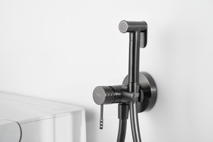 Black Gun Metal Built-in Bidet Faucet Modern Design, mixer detail