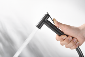 Black Gun Metal Built-in Bidet Faucet Modern Design, handle detail