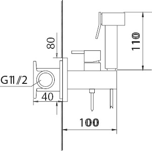 Brushed Rose Gold Built-in Bidet Faucet Single Lever, view 3