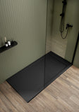 Saona Black Shower Tray with Hidden Drain Slate Texture - Platos de ducha
