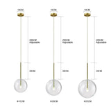 Clear Glass Ball Bedside Pendant Hanging Lamp