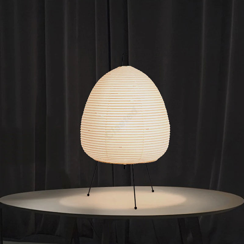 Japanese Oval Standing Paper Table Lamp