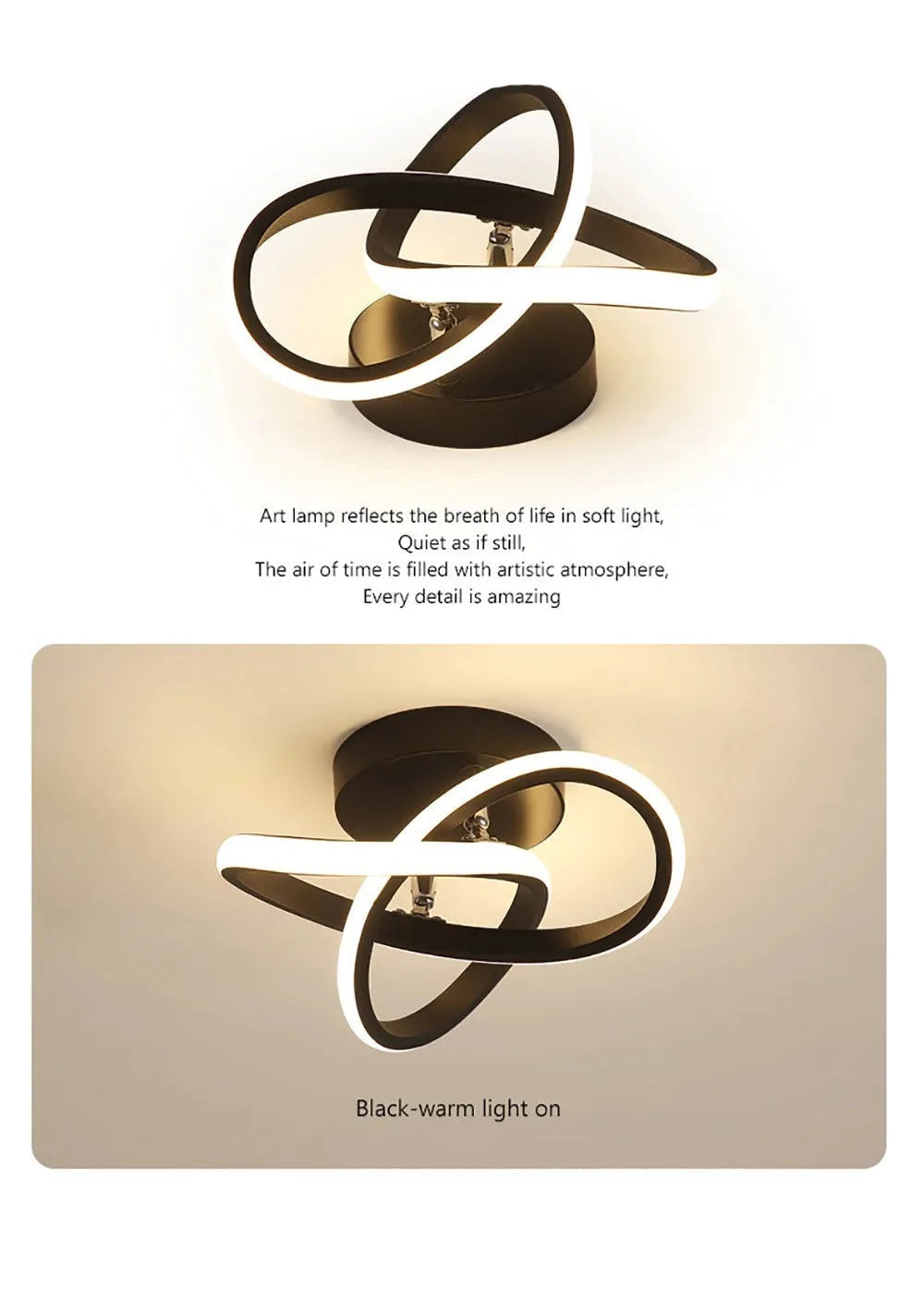 Moderne minimalistische LED-Deckenleuchte in Kreis-Abfangform