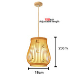 Bamboo Chandelier Pendant Lamp Hanging Wood Ceiling Light