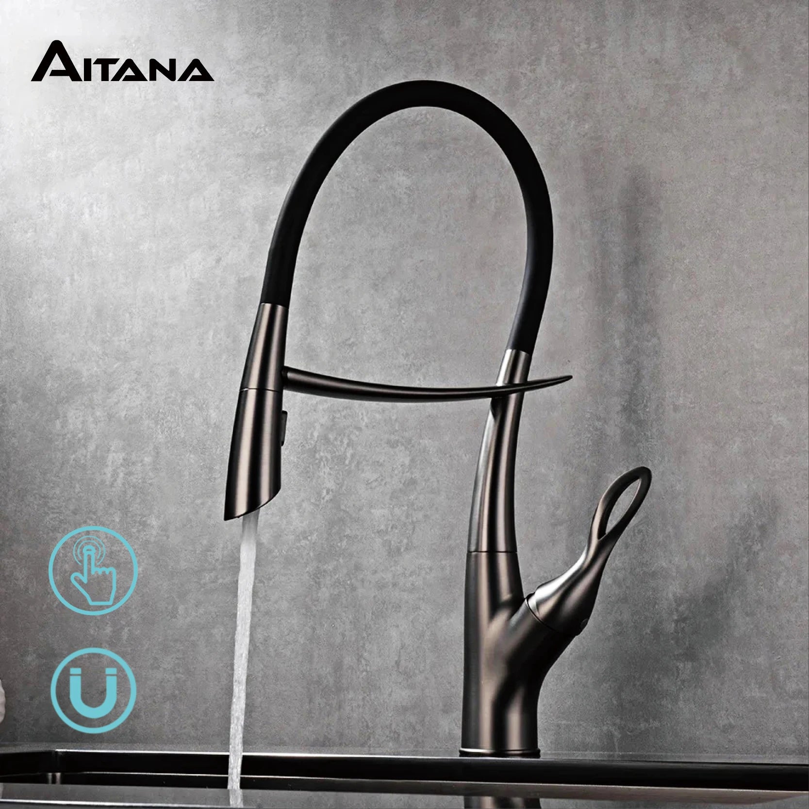 Touch Switch Cold Hot Dual Control Magnetic Sink Faucet