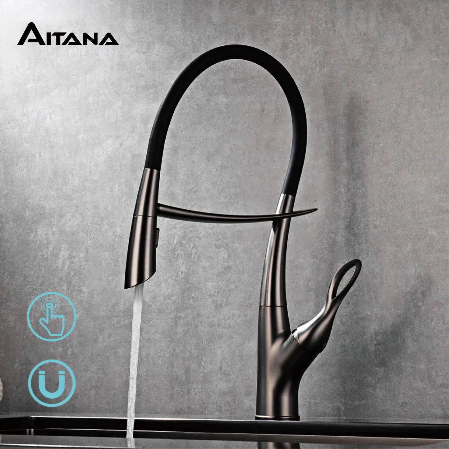Touch Switch Cold Hot Dual Control Magnetic Sink Faucet