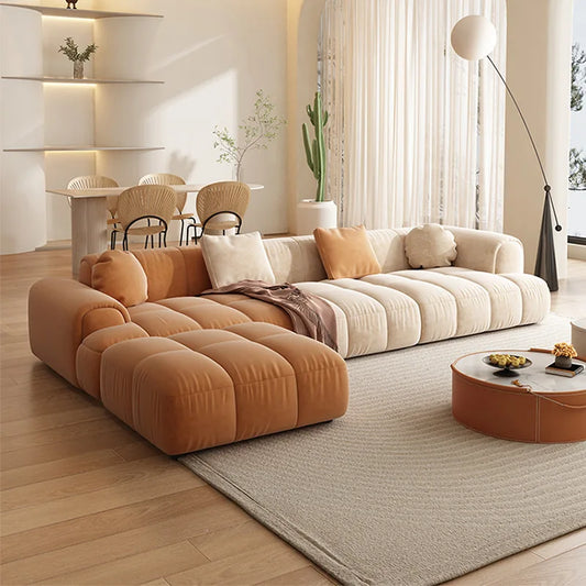 Minimalist Sectional Modular Compressed Sofa