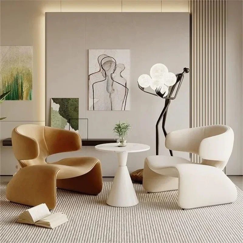 Flannel Curved Single Leisure Rest Chair