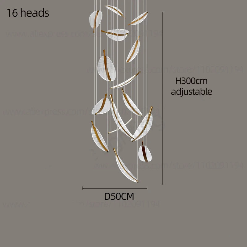 LED Chandelier Modern Spiral  Pendant Light