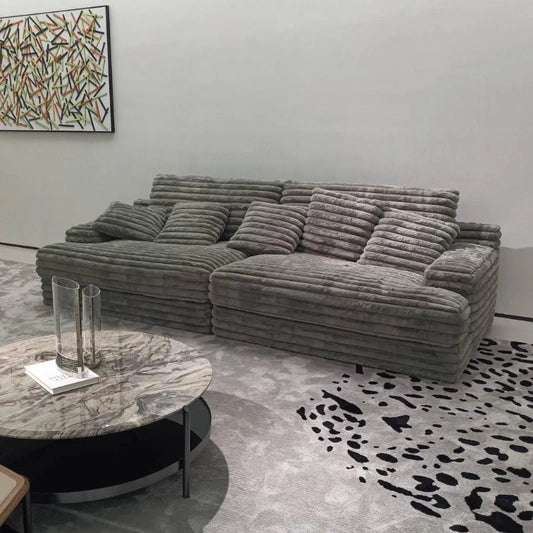Modular Sectional Velvet Puffs Compressed Bed Sofa