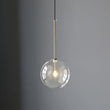 Clear Glass Ball Bedside Pendant Hanging Lamp