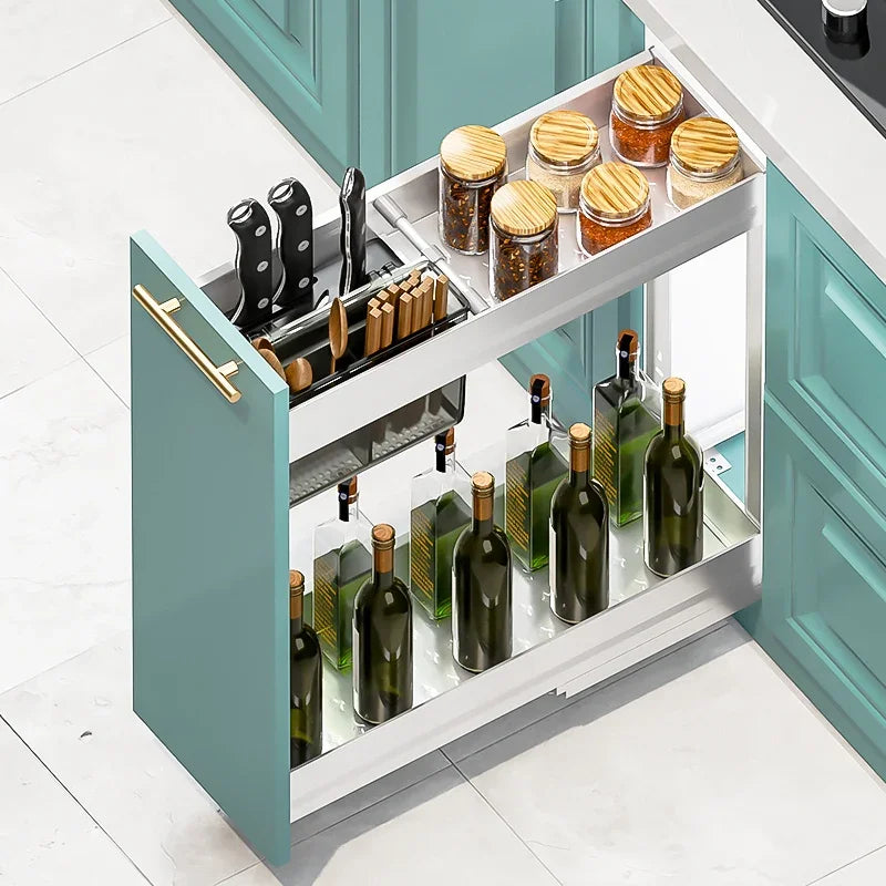 Kitchen Pull Multi functional Drawer Seasoning Cabinet - 10 x 45 x 43 - Kitchen Essentials