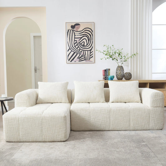Modern Modular L Shaped 3 Seater Chaise Lounge Sofa