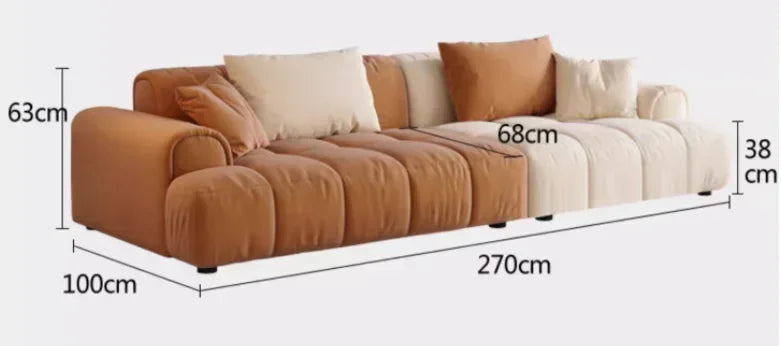 Minimalist Sectional Modular Compressed Sofa