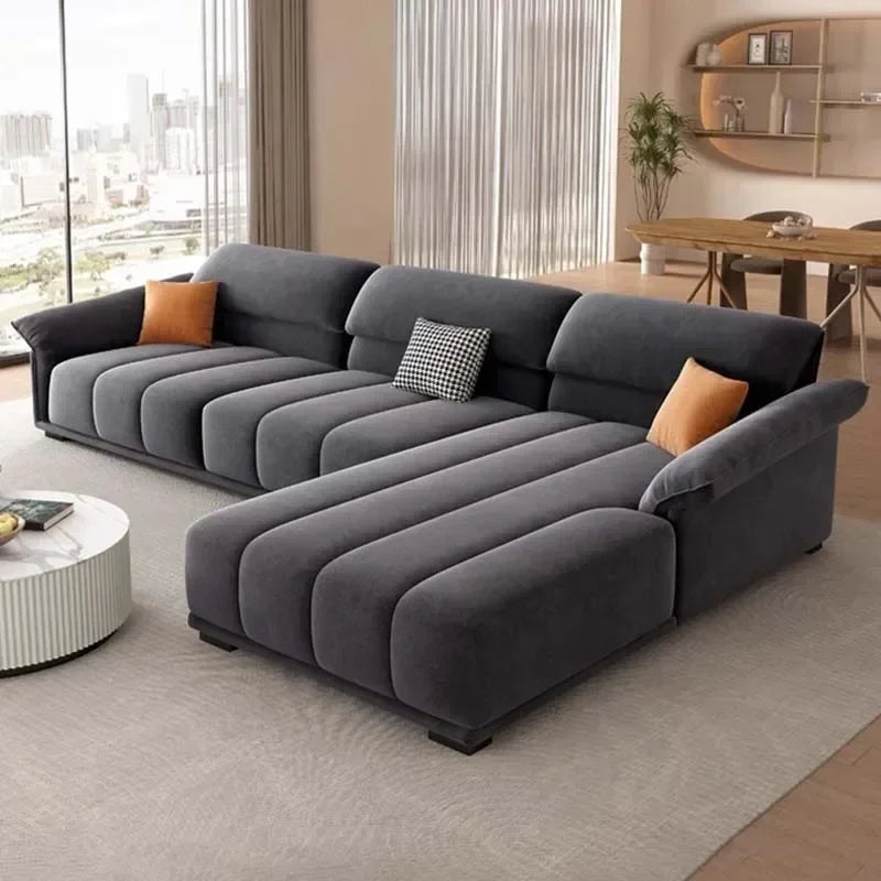 Minimalist Modular Velvet Sectional Compressed Sofa