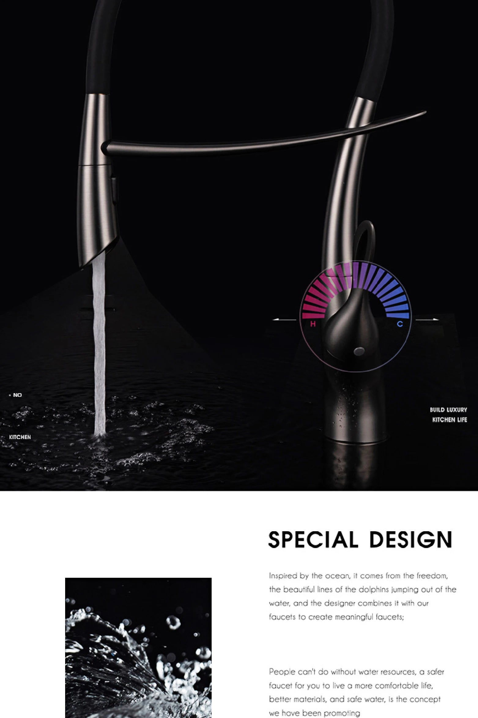 Touch Switch Cold Hot Dual Control Magnetic Sink Faucet