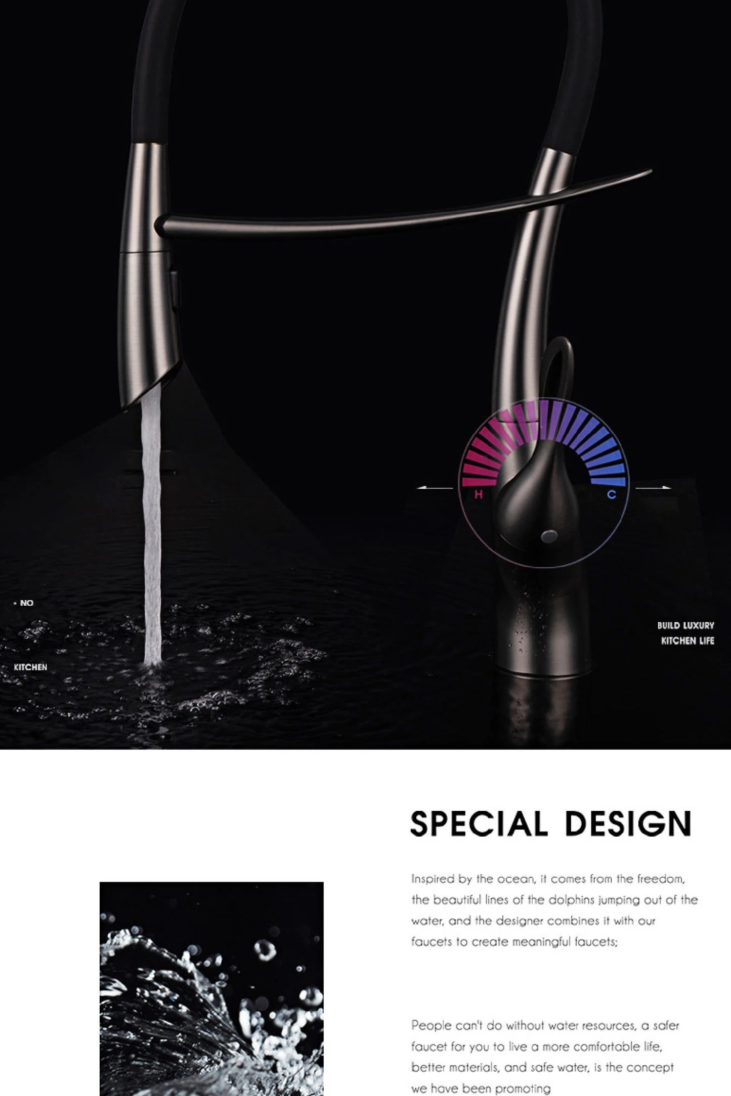 Touch Switch Cold Hot Dual Control Magnetic Sink Faucet