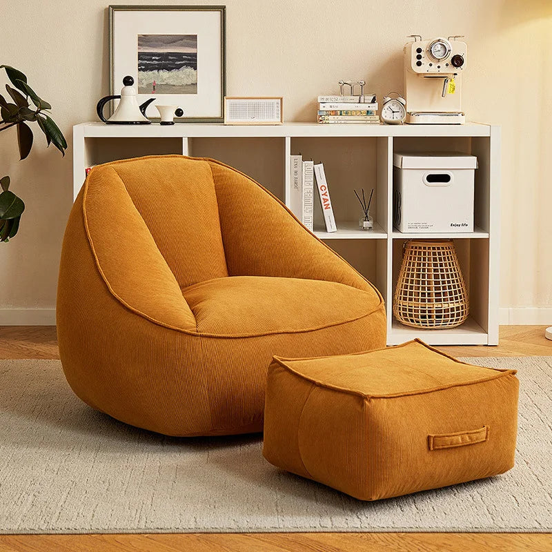 Corduroy Single Lightweight Ottoman Bean Bag Chair