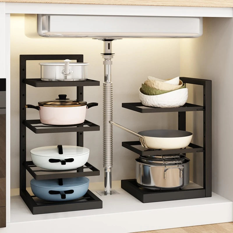 Under Sink Multi Tier Kitchen Storage Cabinet Organizer - Kitchen Essentials