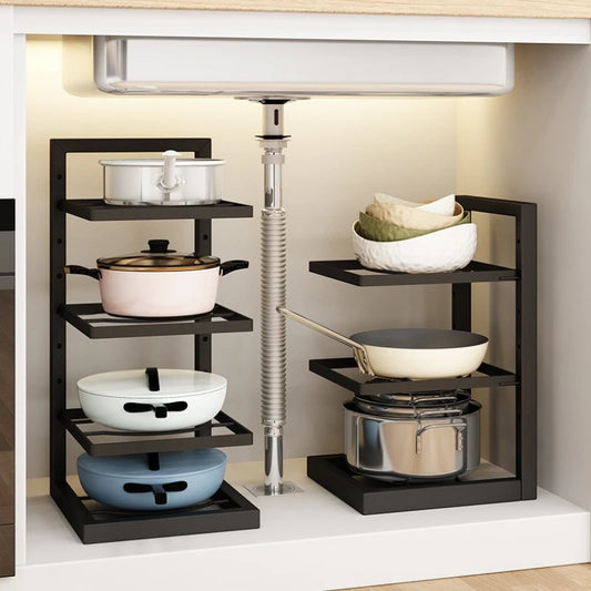 Under Sink Multi Tier Kitchen Storage Cabinet Organizer - Kitchen Essentials