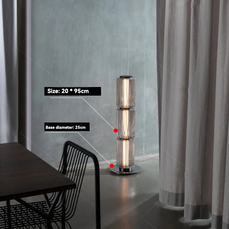Nordic LED Stand Lighting Smoke Glass Floor Lamp