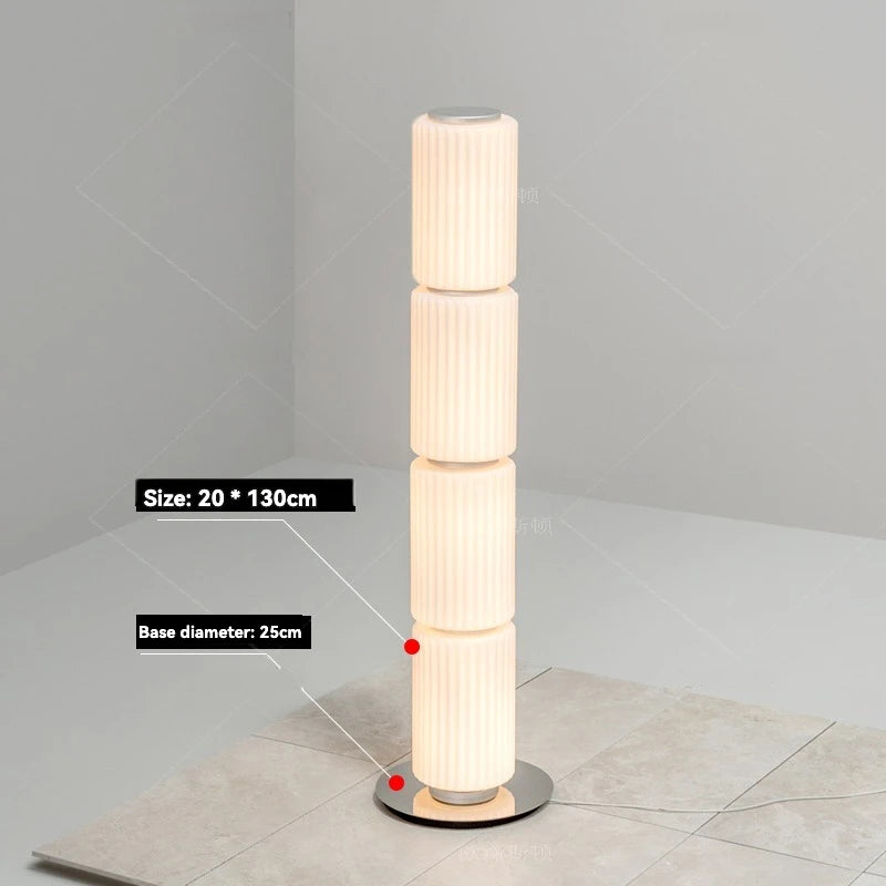 Nordic LED Stand Lighting Smoke Glass Floor Lamp