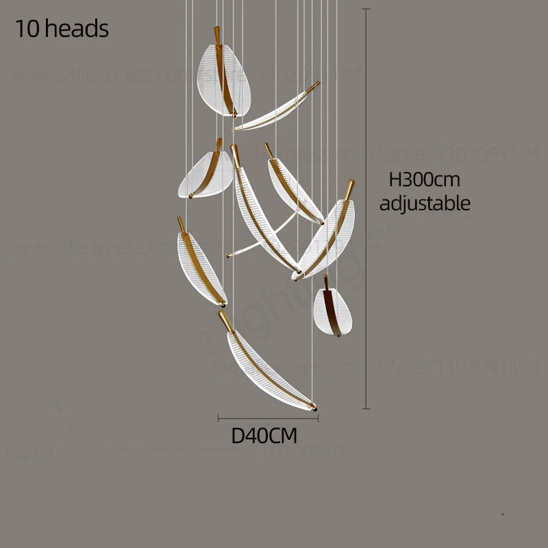 LED Chandelier Modern Spiral  Pendant Light