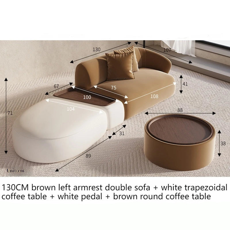 Sectional Minimalist Curved Modular Table Sofa Set