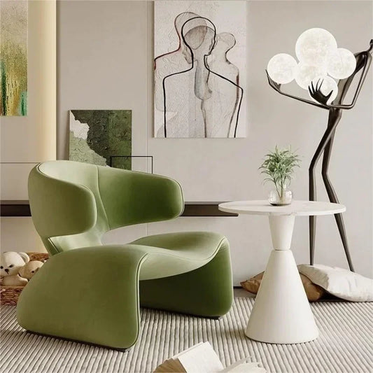 Flannel Curved Single Leisure Rest Chair