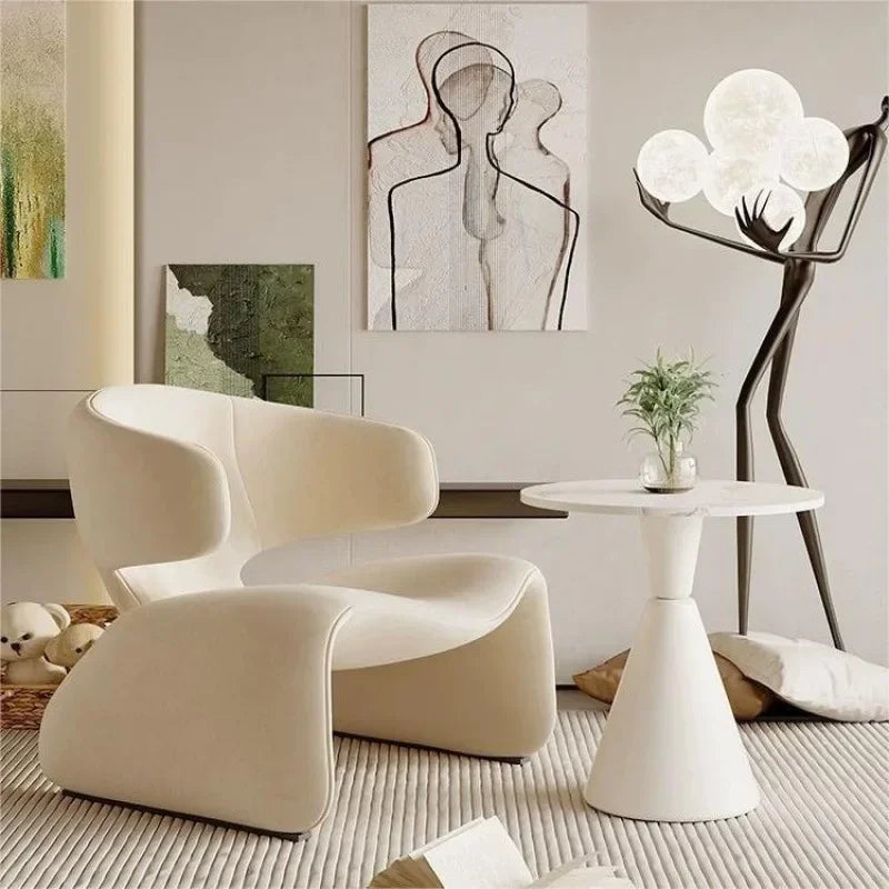 Flannel Curved Single Leisure Rest Chair