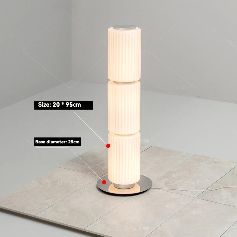 Nordic LED Stand Lighting Smoke Glass Floor Lamp